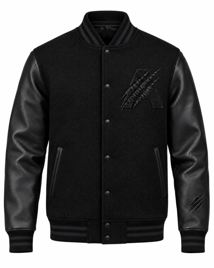 Apex Varsity Jacket in black